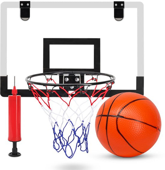Mini set de basket - avec ballon et pompe - cerceau - panier - anneaux - ballons de basket - anneau pour enfants - filet - intérieur - panneau - poteau - pour la salle - anneau de basket