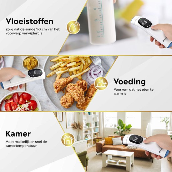 MostEssential Thermomètre infrarouge PRO Edition - Thermomètre auriculaire - Thermomètre de fièvre - Thermomètre frontal - Thermomètre corporel - Thermomètre de fièvre pour adultes, enfants et bébés - Sans contact - 20F