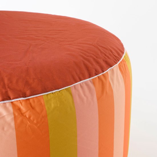 Mica Decorations Novia Pouf gonflable rayé - H37 x Ø80 cm - Orange