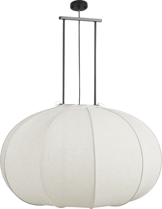 Lampe pendante Pego Mica Decorations - H94 x Ø83 cm - Lin - Blanc cassé