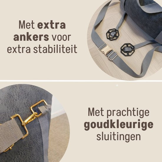 By Cee Cee Dog Basket Car - Très luxueux panier pour chien de voiture - Siège arrière pour chien de voiture - Panier pour chien de voiture - Couverture pour chien de siège de voiture - Siège de voiture pour chien - Aussi pour siège latéral - Anthracite -