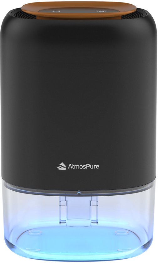 Déshumidificateur AtmosPure® AirDry Compact - Déshumidifie 500 ml par jour - Extrêmement silencieux - LED RGB - Purificateur d'air pour le salon, la chambre et la salle de bain