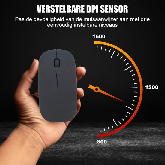 K&L Wireless Mouse - Souris sans fil Bluetooth pour ordinateur portable - Silencieuse - Rechargeable - Noir