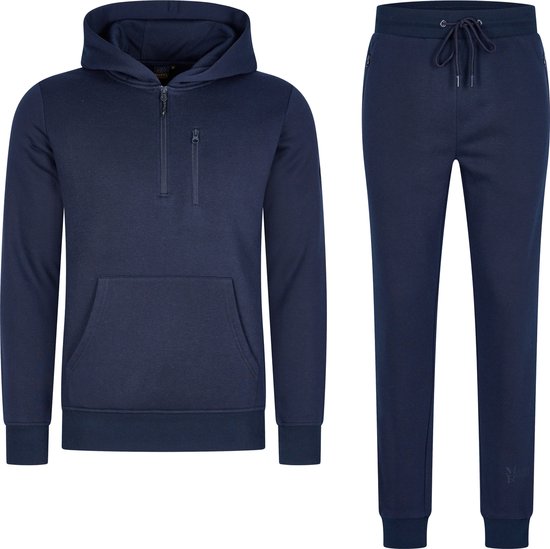 Mario Russo Tracksuit Achilles - Tenue de ville - Jogging - Sweat à capuche - Bleu marine - XXL