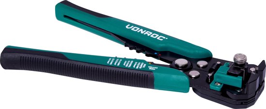 VONROC Pince à dénuder automatique professionnelle - Pince à sertir et à isoler - Avec jeu d'accessoires de 270 pièces