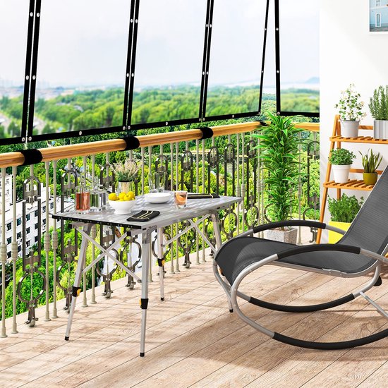 Rootz Camping Table - Bureau de pique-nique portable - Surface extérieure pliable - Support de voyage compact - Dîner en plein air - Mobilier de camping - Argent - 90x52.2cm