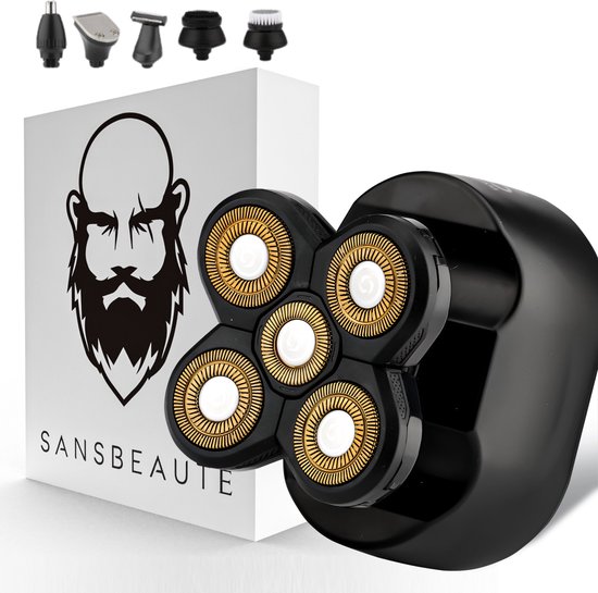 Rasoir 6 en 1 pour homme - Tondeuse - Sansbeauté® SkullSharp Classic - Rasoir électrique pour le visage et la tête - Rasage de la tête - électrique - Wet & Dry