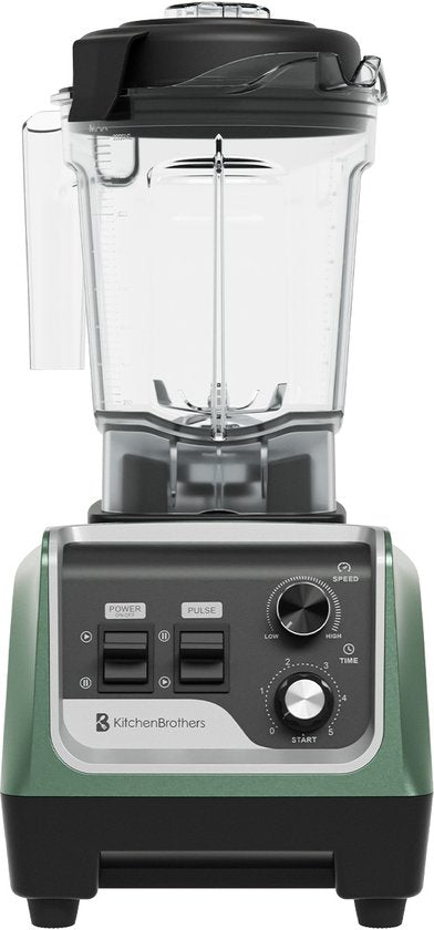 KitchenBrothers Power Blender - 1600W - 2L - Smoothie Maker - Ice Crusher - Vert pastel