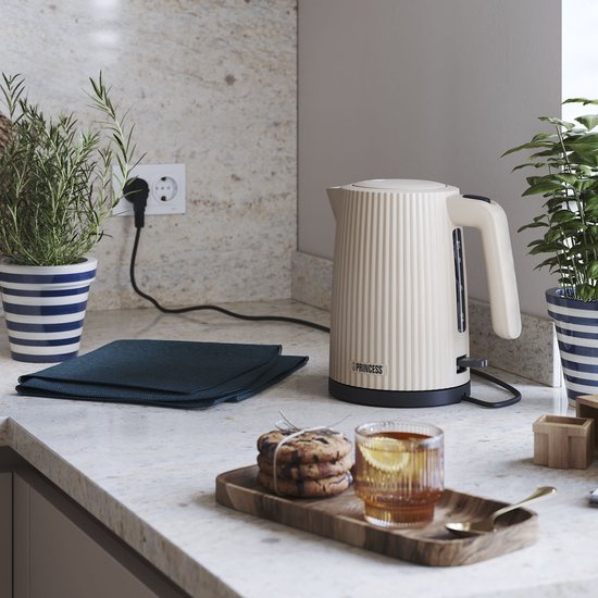 Bouilloire Princesse Wave 236048 - Rétro - 1,7 litres - 2200W - Beige