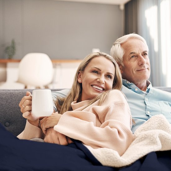 Couverture électrique Auronic - Couverture chauffante - Polaire Sherpa - 9 niveaux de chaleur et minuterie - Couverture - 200x180 - 2 personnes - Bleu