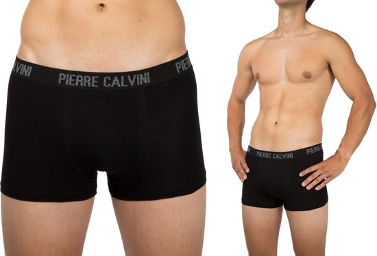 Pierre Calvini - Caleçons Hommes - Sous-vêtements Hommes - 12 Pièces - Taille L - Noir - Caleçons Short Pipe