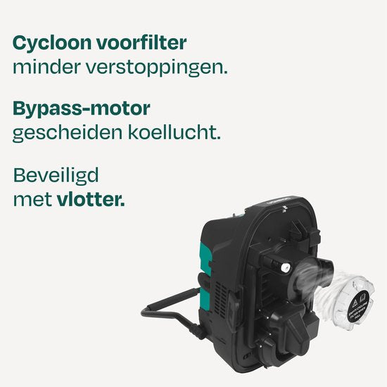 Aspirateur eau et poussière VONROC construction - Classe M - 1600W - 22kPa - Nettoyage automatique du filtre (fonction knock) - HEPA H14 - Réservoir 40L - Tuyau antistatique Ø35 mm