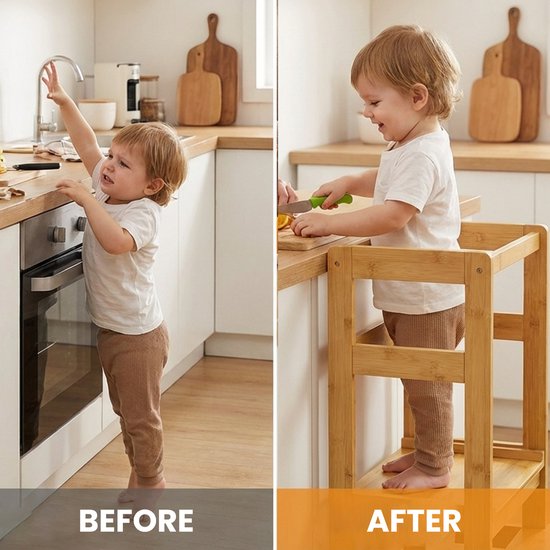 Oemmie Learning Tower - Tour d'apprentissage - Tour d'apprentissage Montessori - Tour d'apprentissage Kitchen Aid - Tour d'apprentissage - Step up - Children's Step - Brown