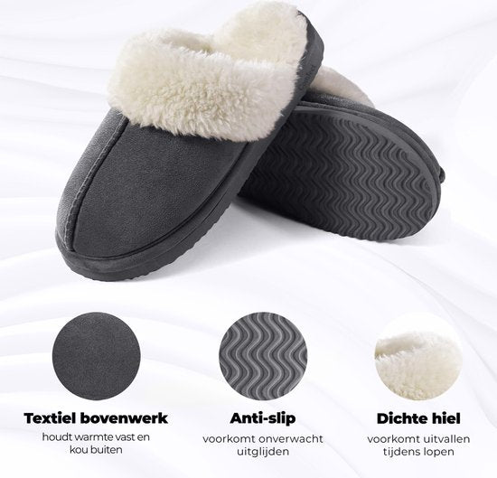 Chaussons Dames - Chaussons - Taille 38/39 - Gris - Antidérapant - Comfeet