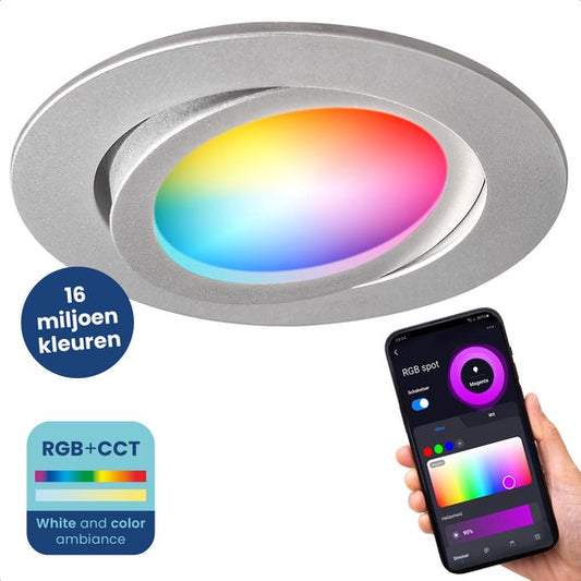 Gologi Smart Recessed Spotlights - Smart LED Downlight Dimmable - Tiltable - RGB+CCT Light - Gu10 LED Lamp - White