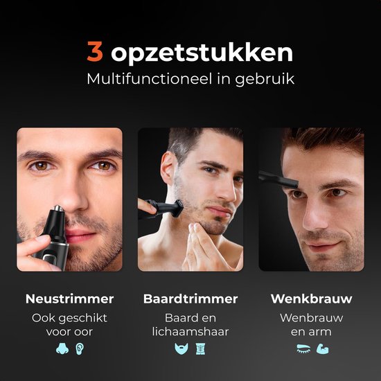 Skoov Tondeuse nez 3 en 1 - Nez, oreilles et sourcils - Pour hommes et femmes - Tondeuse pour poils de nez - Rechargeable