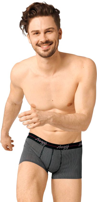 Slip homme Sloggi Start Hipster 2-pack - noir & noir/blanc rayé - taille 2XL