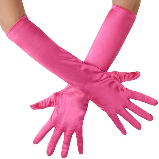 dressforfun - Longs gants en satin rose - costume de déguisement halloween partywear carnaval partywear partywear - 303654