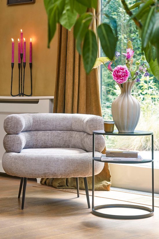 Mica Decorations Table d'appoint Noah - H58 x Ø45 cm - Métal - Noir