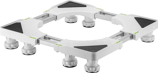 Elévateur pour lave-linge avec niveau à bulle - 8 pieds réglables capacité de charge de 350 kg - longueur et largeur réglables de 53,5 à 68 cm - convient également pour sèche-linge lave-vaisselle réfrigérateur-congélateur