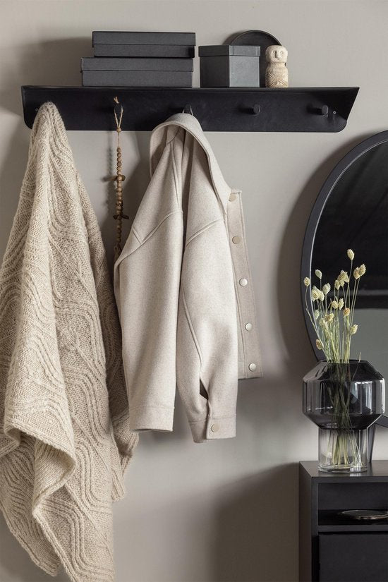 WOOOD Kenan Porte-manteau 5 crochets - Métal - Noir - 10x80x30