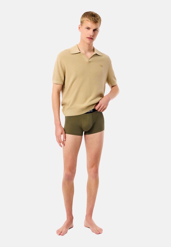 Lacoste Boxe Short Homme - 3 Pièces - Olive/Delphinium - Taille XL