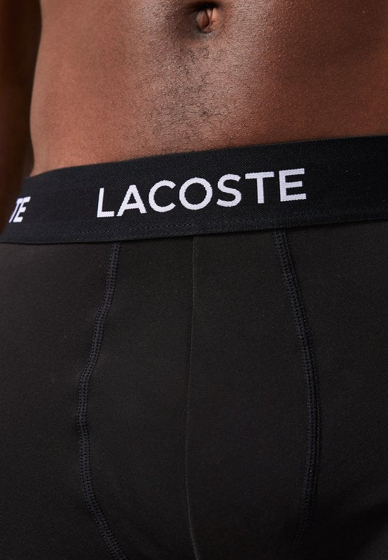 Caleçon Lacoste Hommes Microfibre Noir 3-Pack - Taille M