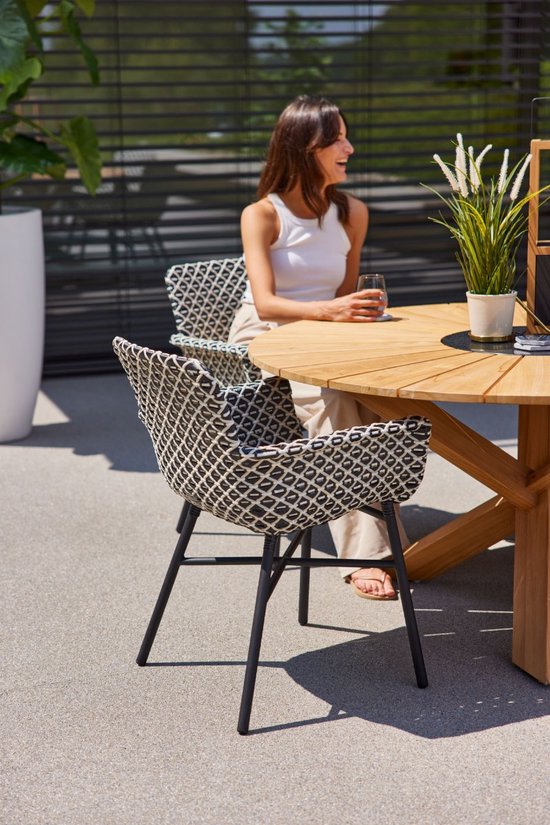 Chaise de jardin Hartman Athens - Osier Nouveau Rotin Blanc-Noir