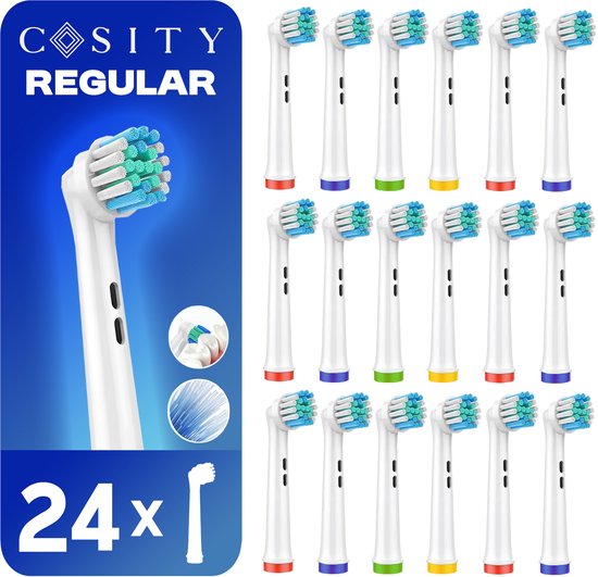 Cosity - 24x têtes de brossage compatibles Oral-B et Braun - Emballage boîte aux lettres - Blanc