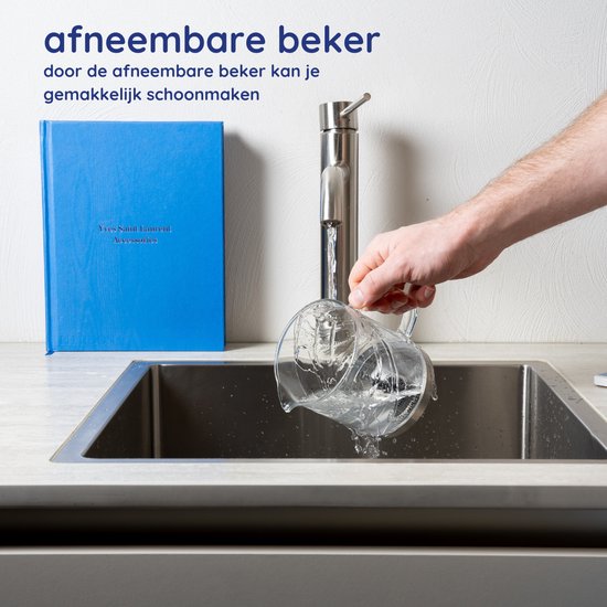 Safecourt Kitchen Mousseur à lait en verre - Mousseur à lait électrique - Revêtement antiadhésif - 600 watts - Noir