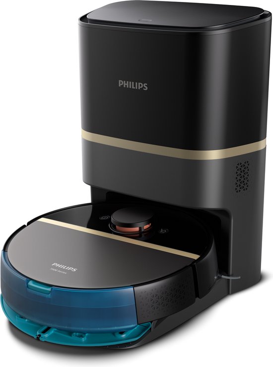 Robot aspirateur - Philips HomeRun Aqua 7000 Series XU7100/01 - Station de charge incluse - Noir/Or