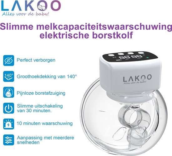 LAKOO Pro 1 Tire-lait - électrique sans fil - Hansfree - tire-laits