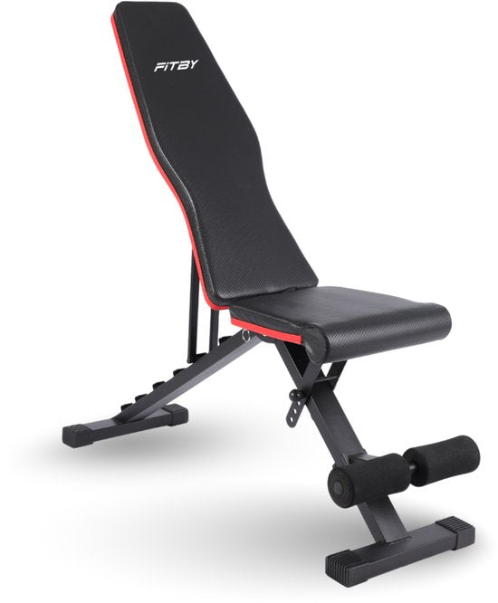 Banc de Fitness Fitby - Banc de Halter - Banc de presse - Banc d'exercice - Réglable - Capacité de poids de 150 kg - Pliable - Noir