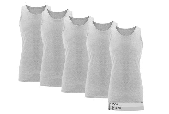 Milanoro - Lot de 5 maillots de corps extra longs pour hommes - Bleu foncé - XXL