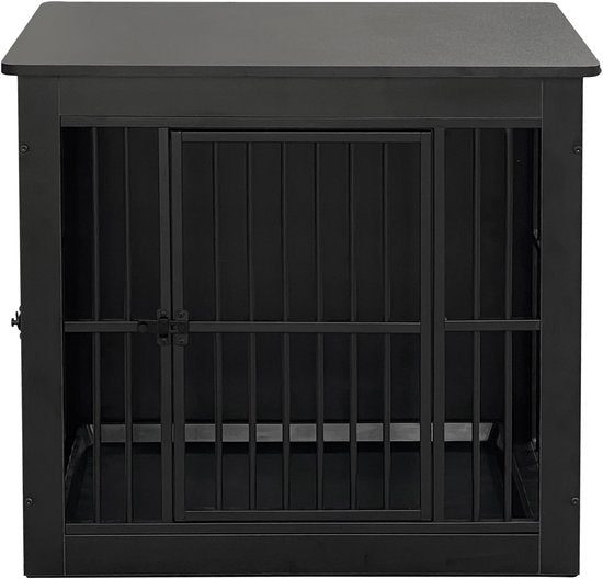 Cage pour chien - Banc pour chien - banc pour chiens de petite et moyenne taille - cage pour chien - pour l'intérieur - avec plateau hygiénique pour la cage - 80,5 cm x 59 cm x 70 cm