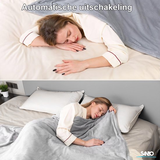 Couverture électrique Sanbo, 120 x 160 cm, lavable en machine, Couverture chauffante