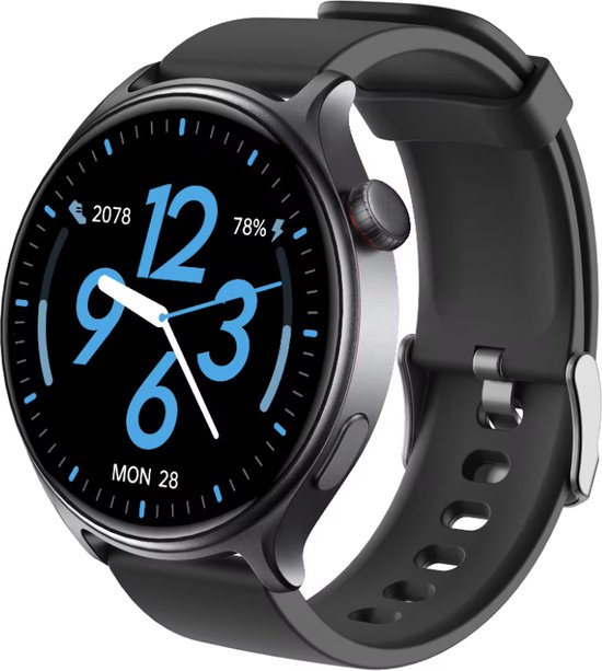 Maoo GTR Series 2 Smartwatch Homme - Acier inoxydable et bracelet TPU - Podomètre - Moniteur de fréquence cardiaque - Moniteur de sommeil - Multisport - Convient à Android et iOS - Noir