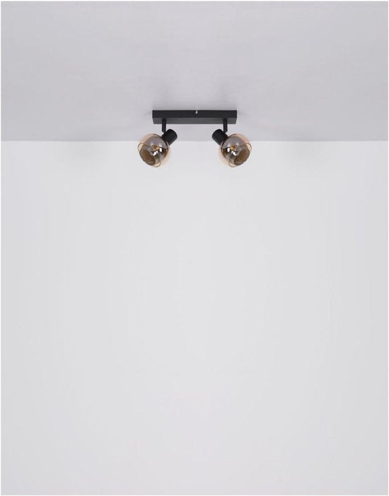 Lampadaire TOKKI Verre 154.0cm Noir mat | fumé E14 3-Light