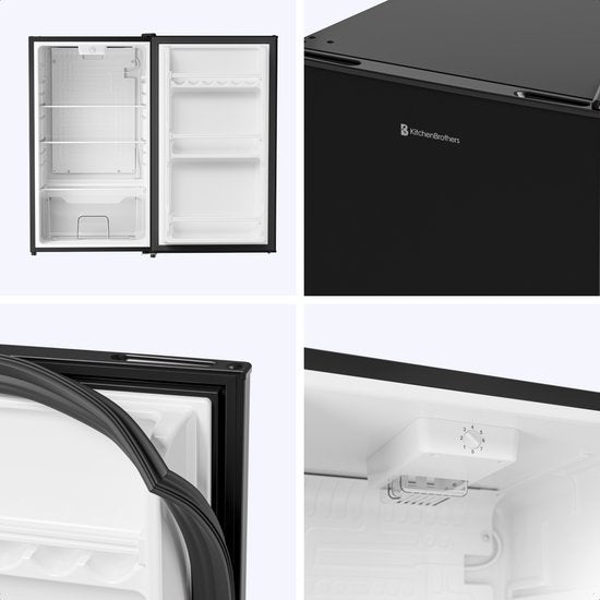 KitchenBrothers Réfrigérateur - 92L - Modèle de table - Glacière - Frigo - Pose libre - Noir