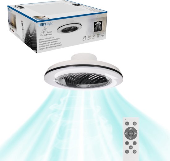 Moderno Ventilateur de plafond avec éclairage - Commande à distance - Plafonniers avec ventilateur et lampe - 3D air