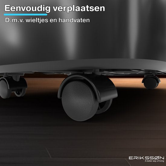 Déshumidificateur Dry Pro Plus d'Erikssøn - Déshumidifie jusqu'à 20 litres par jour - Fonction Lavage-Séchage - Convient pour la maison, la chambre, la salle de bain, le salon et le sous-sol - Déshumidificateur - Noir