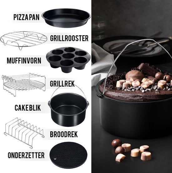 VAIVE Ensemble d'accessoires pour friteuse à air chaud - Convient à toutes les friteuses Airfryer XL et XXL - ⌀ 20 cm