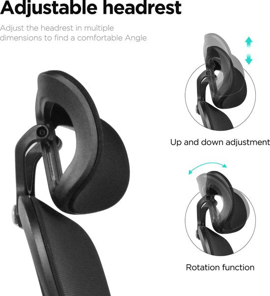 VVD - chaise de bureau - chaise de bureau - réglable en hauteur - ergonomique - noir