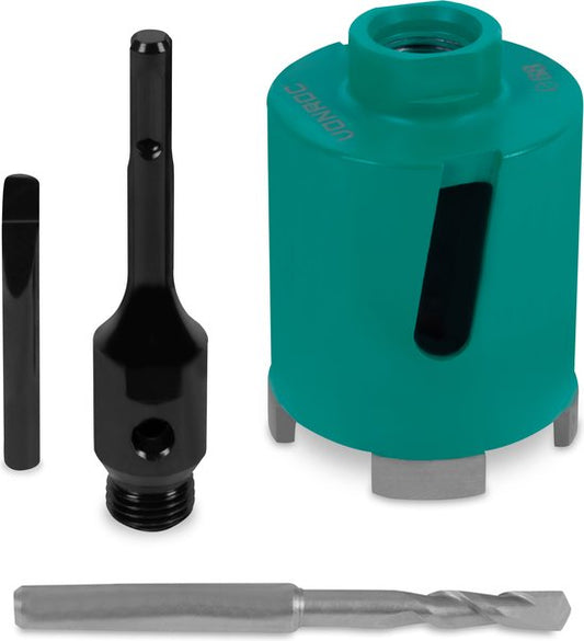 VONROC Foret diamanté SDS-Plus - 68mm - Universel - Incluant foret diamanté, foret central, goupille d'extrusion et adaptateur SDS-plus