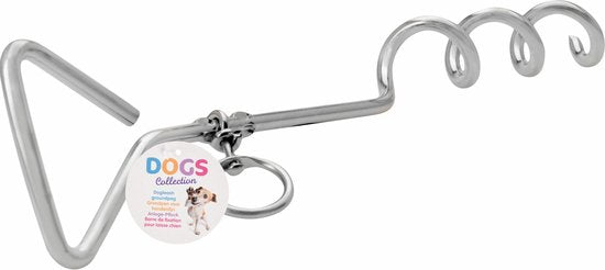 Goupille de terre/spirale d'attache - pour laisse de chien - avec anneau - métal - 41 cm