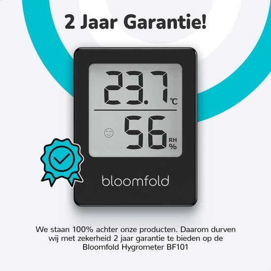 Hygromètre Bloomfold - Humidimètre - Station météo numérique - Thermomètre d'intérieur - Pile incluse