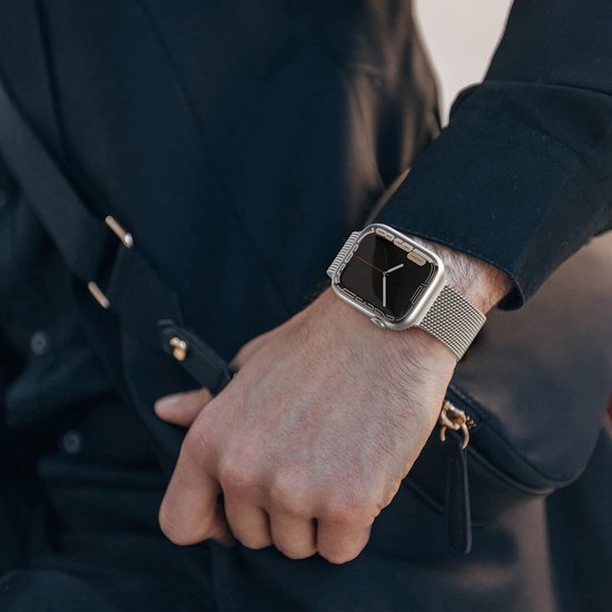 Podec Smartwatch Bracelet magnétique en acier inoxydable Starlight - Convient à l'Apple Watch - Bracelet adapté à l'iWatch 42 / 44 / 45 / 49 mm - Convient aux séries 1/2/3/4/5/6/7/SE