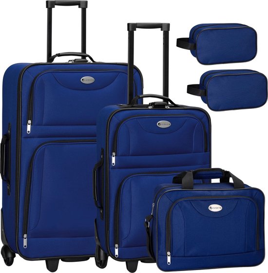 Trolley Travel Case Set / Suitcase Set Athen - 5-Piece - Blue