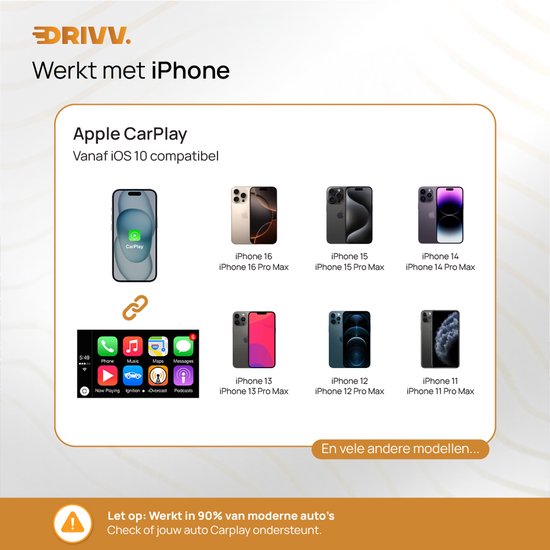 Drivv. Dongle CarPlay 2-en-1 - Connexion USB-C et USB-A - CarPlay sans fil - Noir
