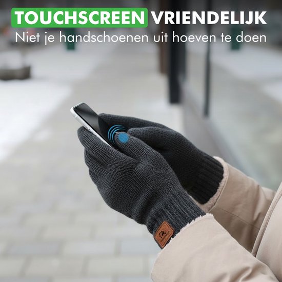Travelhawk Gloves - Fleece - Splashproof Gloves Men - Gloves Ladies - Gloves Winter - Scooter/Bike - Black